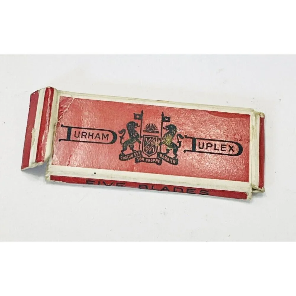 Vintage Durham Duplex Straight Razor in Original Leather Pouch Case & Blades